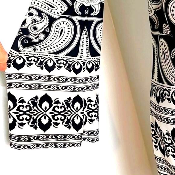 Lavanya Black & Beige Printed Mini-Dress, Longsleeve, Size Medium - Picture 3 of 8